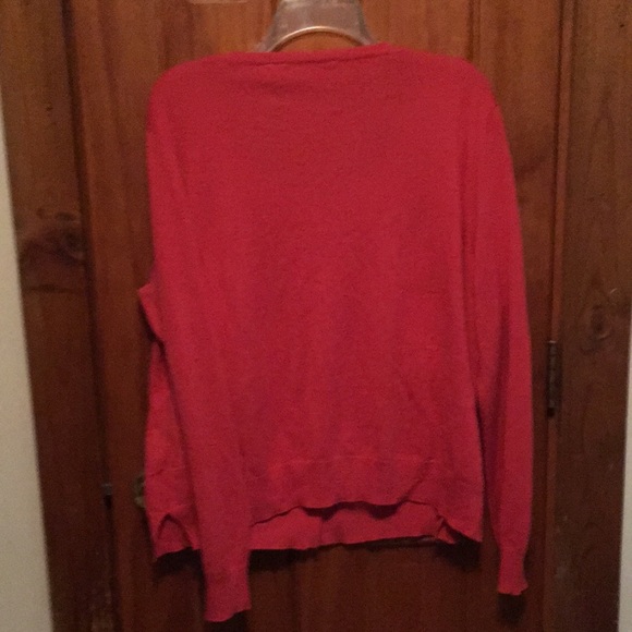 Soft Surroundings sweater cardigan XL coral color with beautiful embroidery - Picture 6 of 6